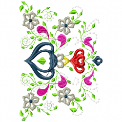 Flowers And Tree Embroidery Design 4